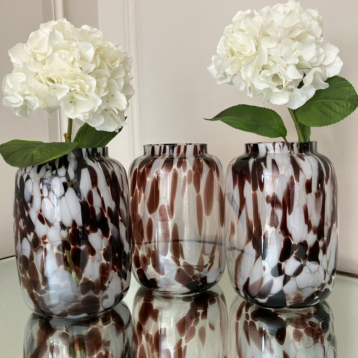 Brown Mottled Glass Vase