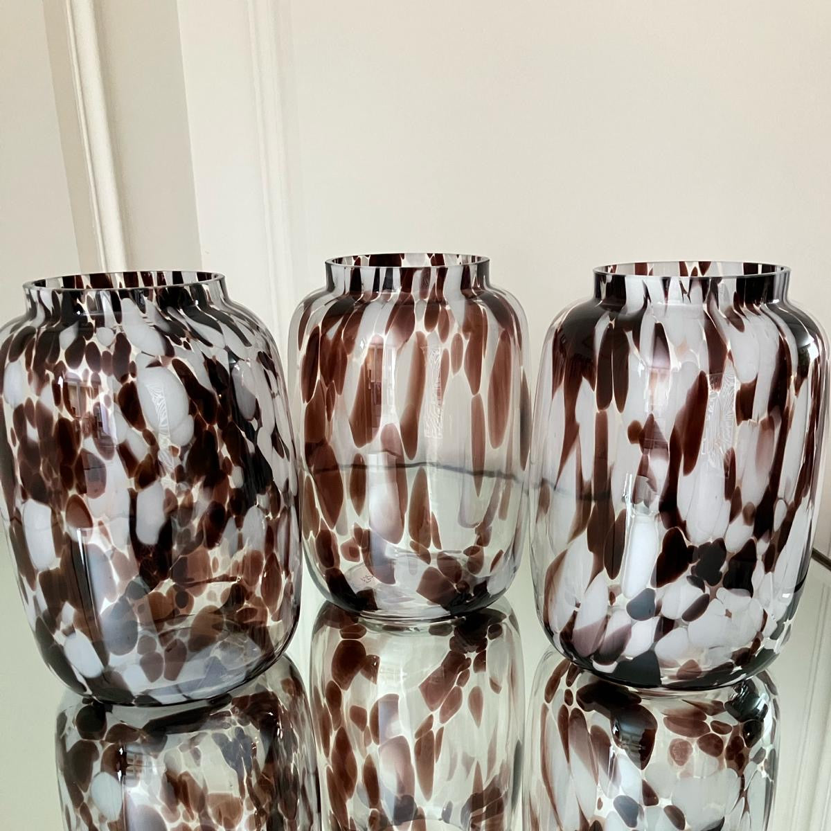 Brown Mottled Glass Vase