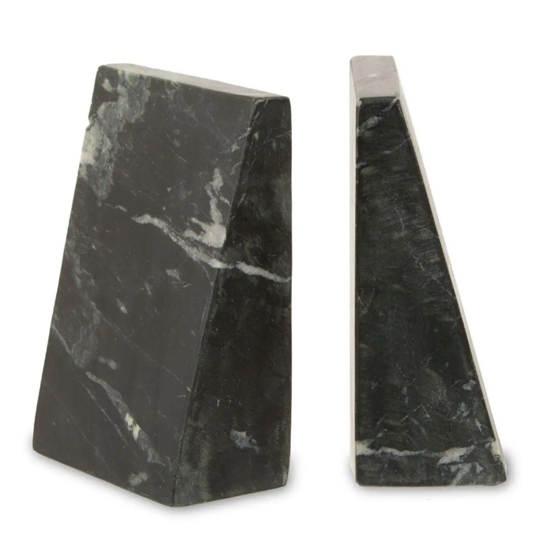 Black Marble Bookends