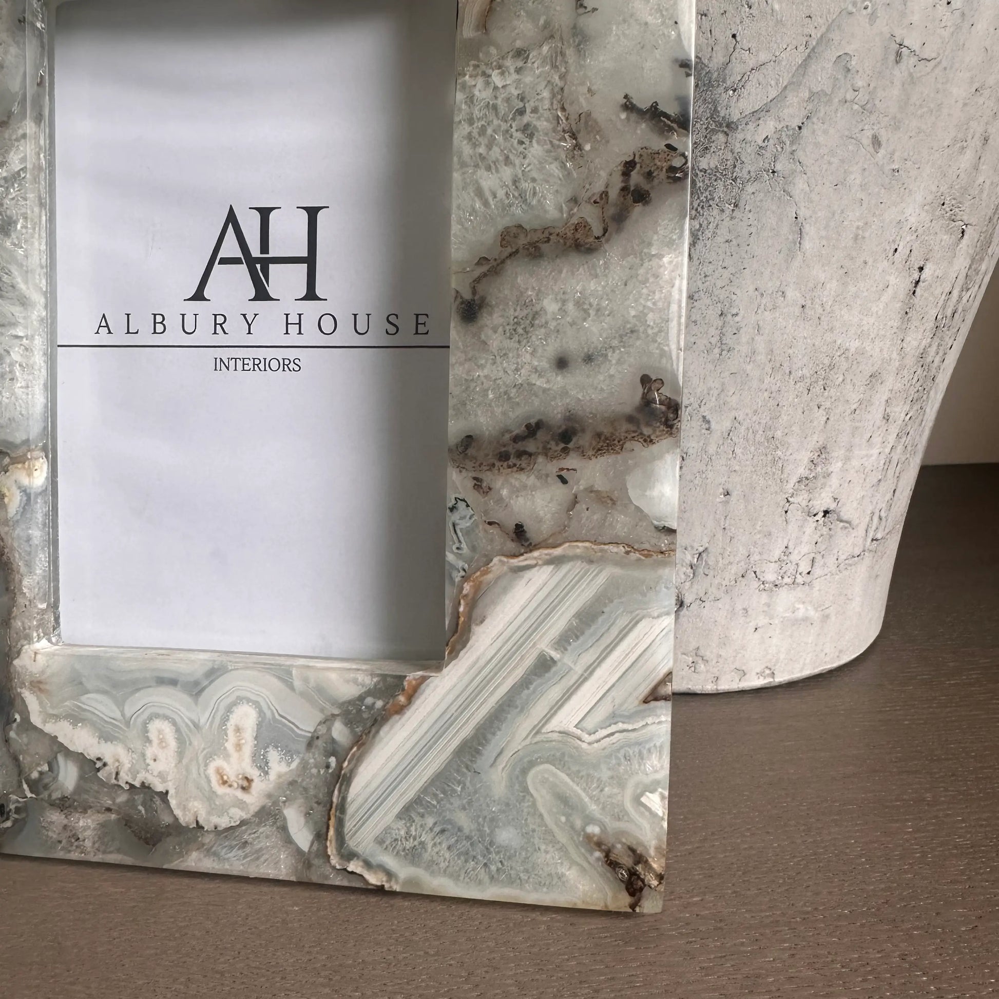 close-up-of-4x6-natural-agate-stone-photoframes-at-albury-house-interiors