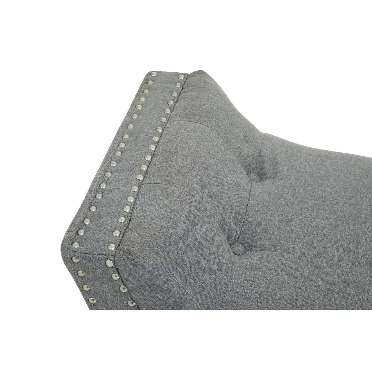 albury-house-interiors-grey-studded-chaise-lounnge-bench-up-close-view