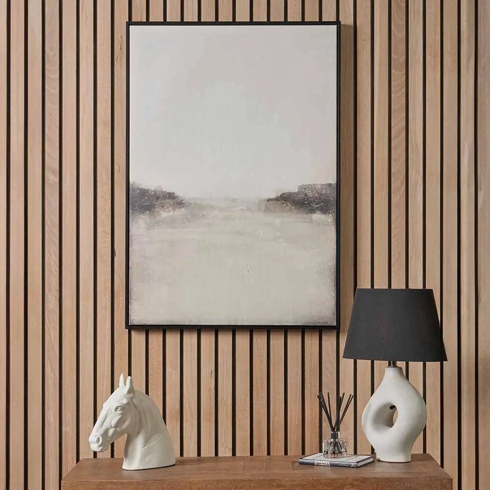 bison-neutral-black-framed-astract-canvas--artwork-at-albury-house-interiors