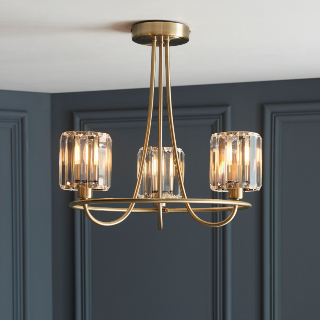 Brodie 3 Arm Ceiling Light Brass