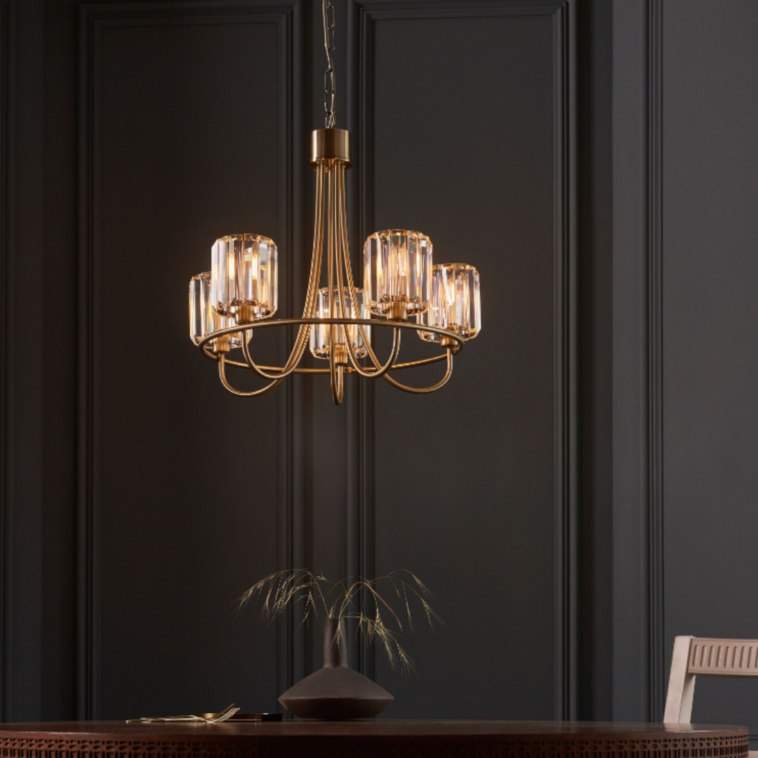 Brodie 5 Arm Ceiling Light Brass