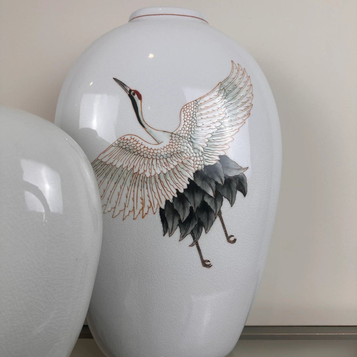 white-crackle-glaze-ceramic-vase-with-outstretched-wings-crane-bird-at-albury-house-interiors