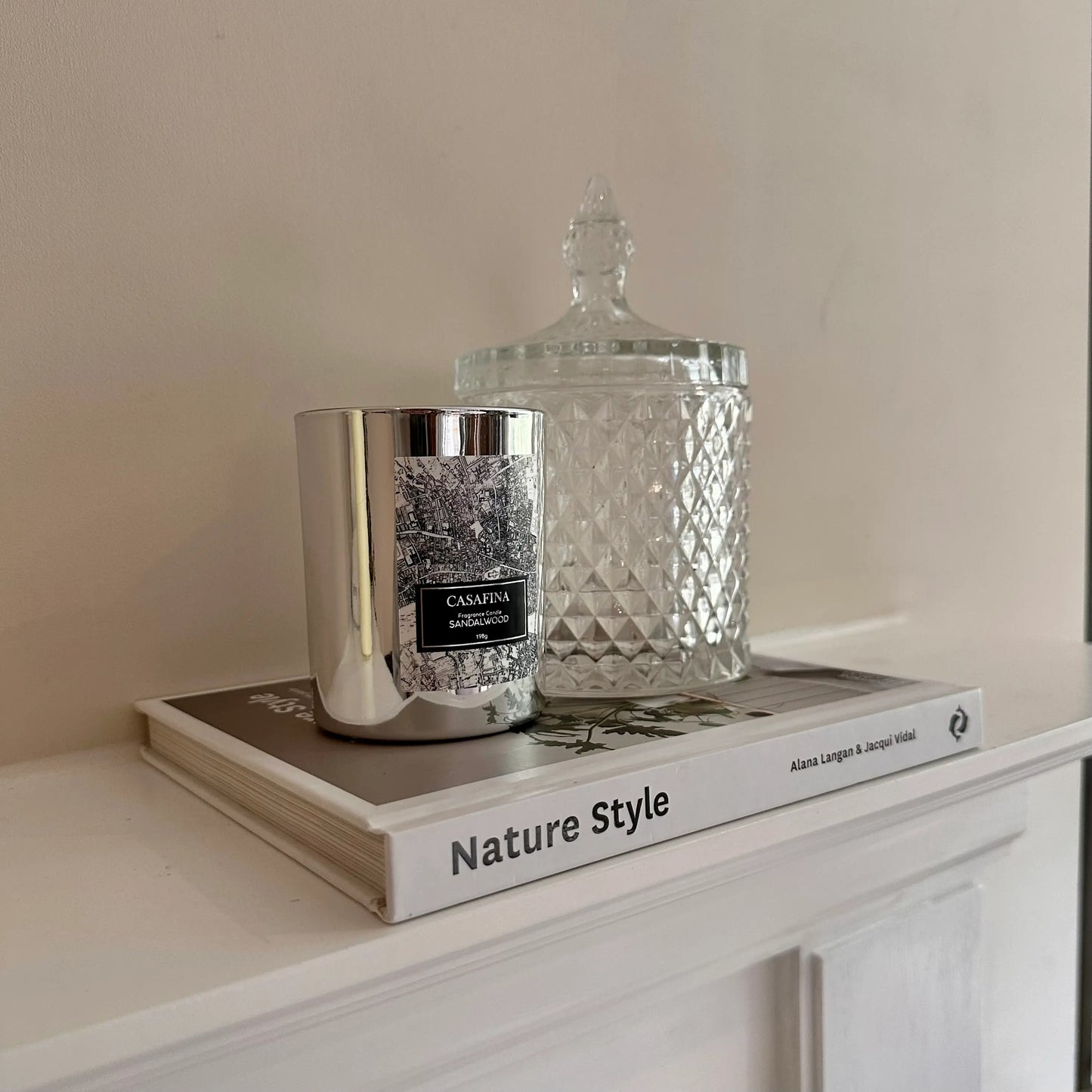 chrome-glass-sandalwood-baby-powder-scented-casafina-candle-in-black-and-white-gift-box-at-albury-house-interiors-shop-essex