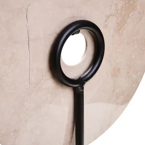 coco-cream-natural-colour-round-marble-disc-on-black-stand-interior-design-accessories-at-albury-house-interiors-essex
