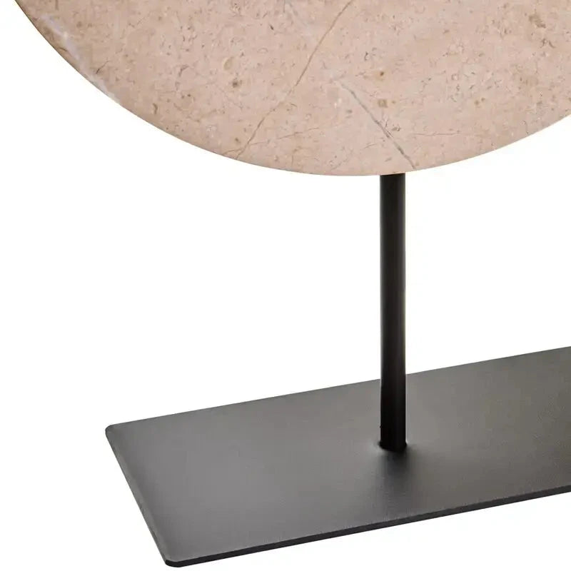 coco-natural-cream-marble-round-disc-sculpture-on-black-iron-stnd-at-albury-house-interiors-essex-interior-design-accessories