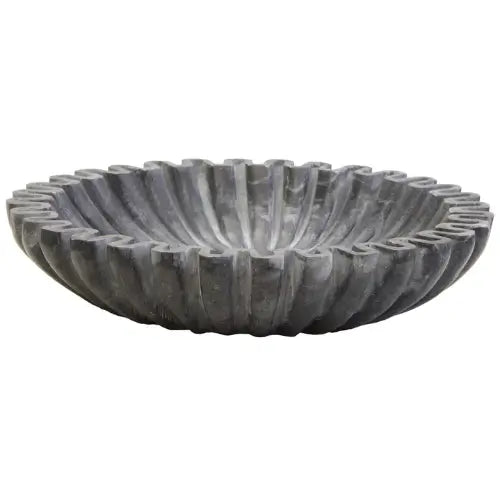 Grey Fluted Marble Bowl