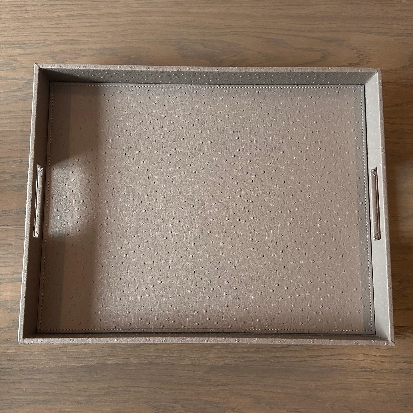 grey-faux-ostrich-leather-textured-coffee-table-tray-with-handles-at-albury-house-interiors-essex