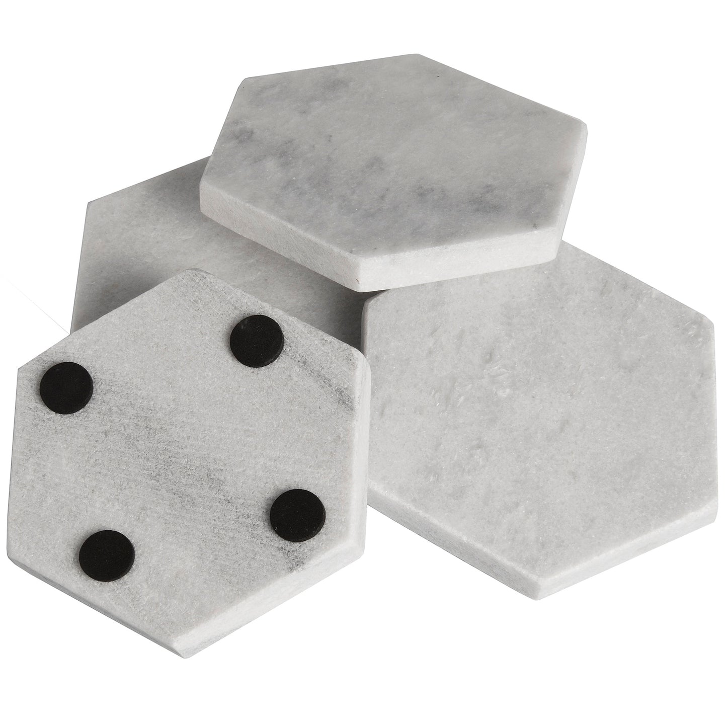 Grey Marble Hexagon Coasters