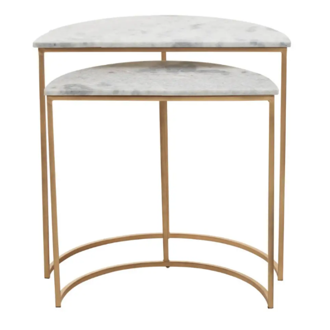 Half Moon Marble Table Nest