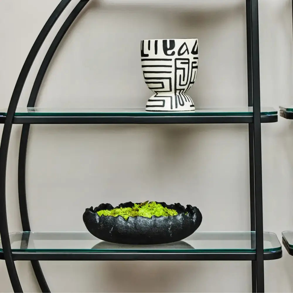 hamilton-flat-ridged-distressed-bowl-black-with-moss-at-albury-house-interiors