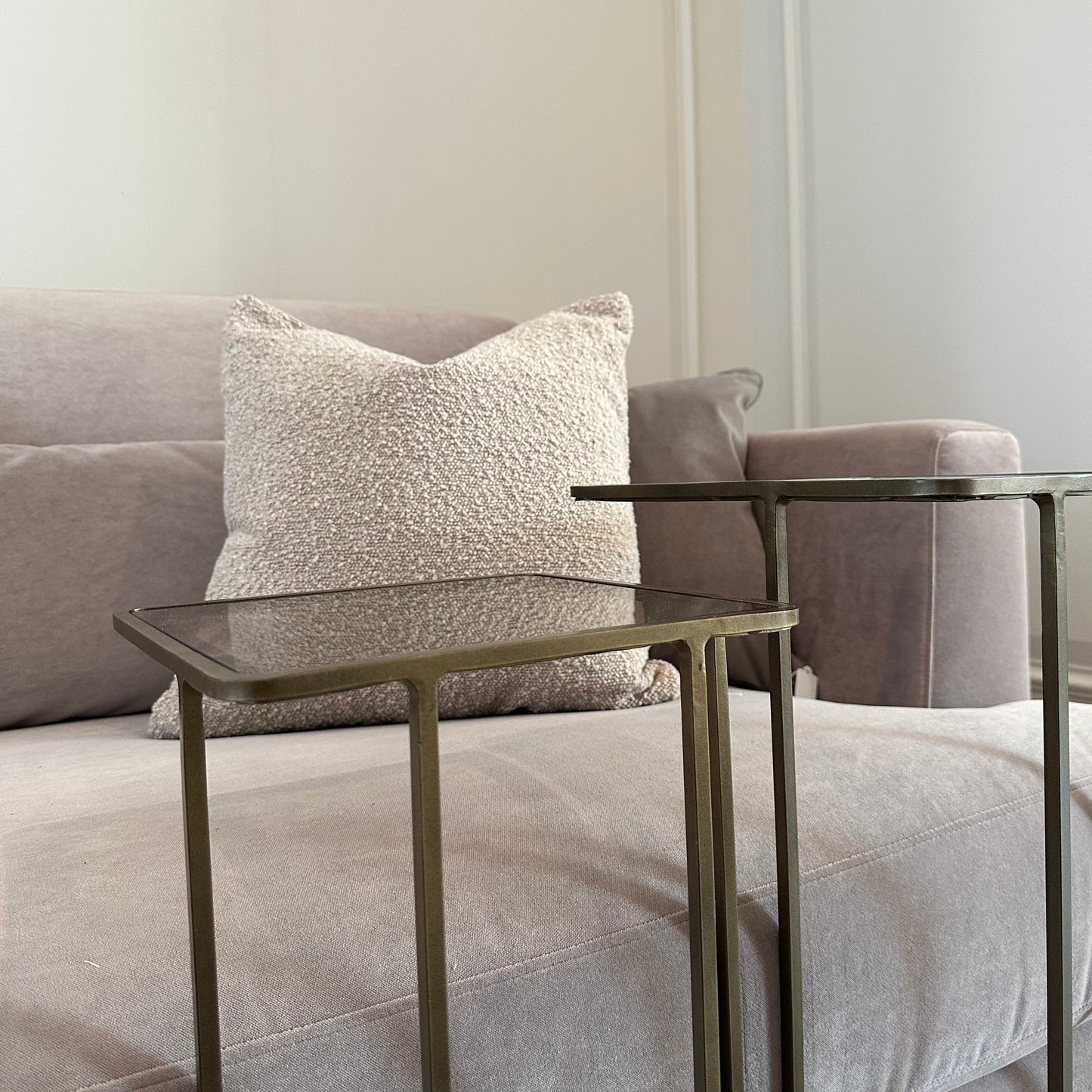 Taupe Boucle Cushion