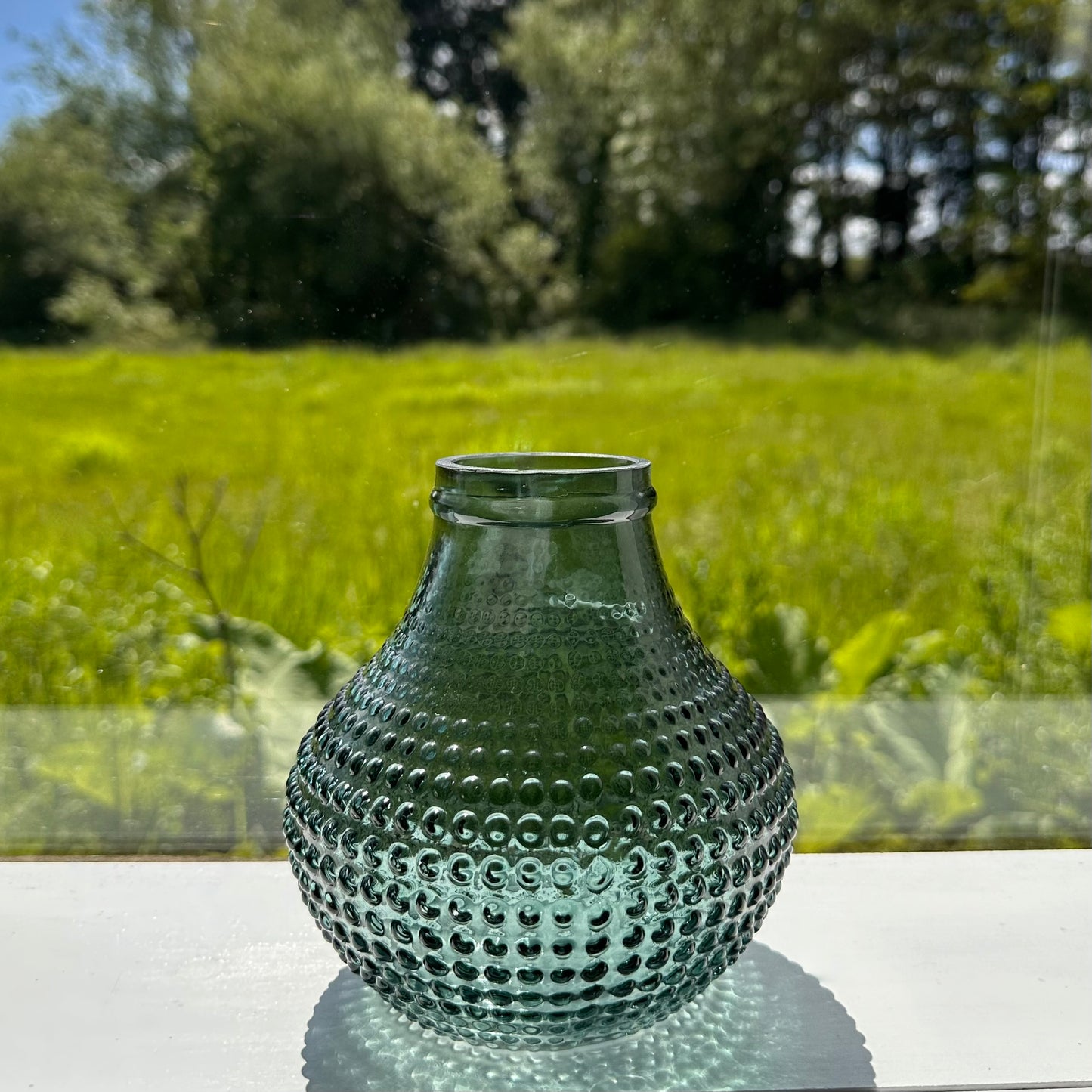 Green Dotted Bud Vase