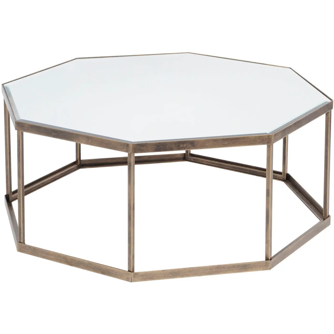 katrina-antique-bronze-hexagonal-framed-mirror-top-coffee-table-at-albury-house-interiors