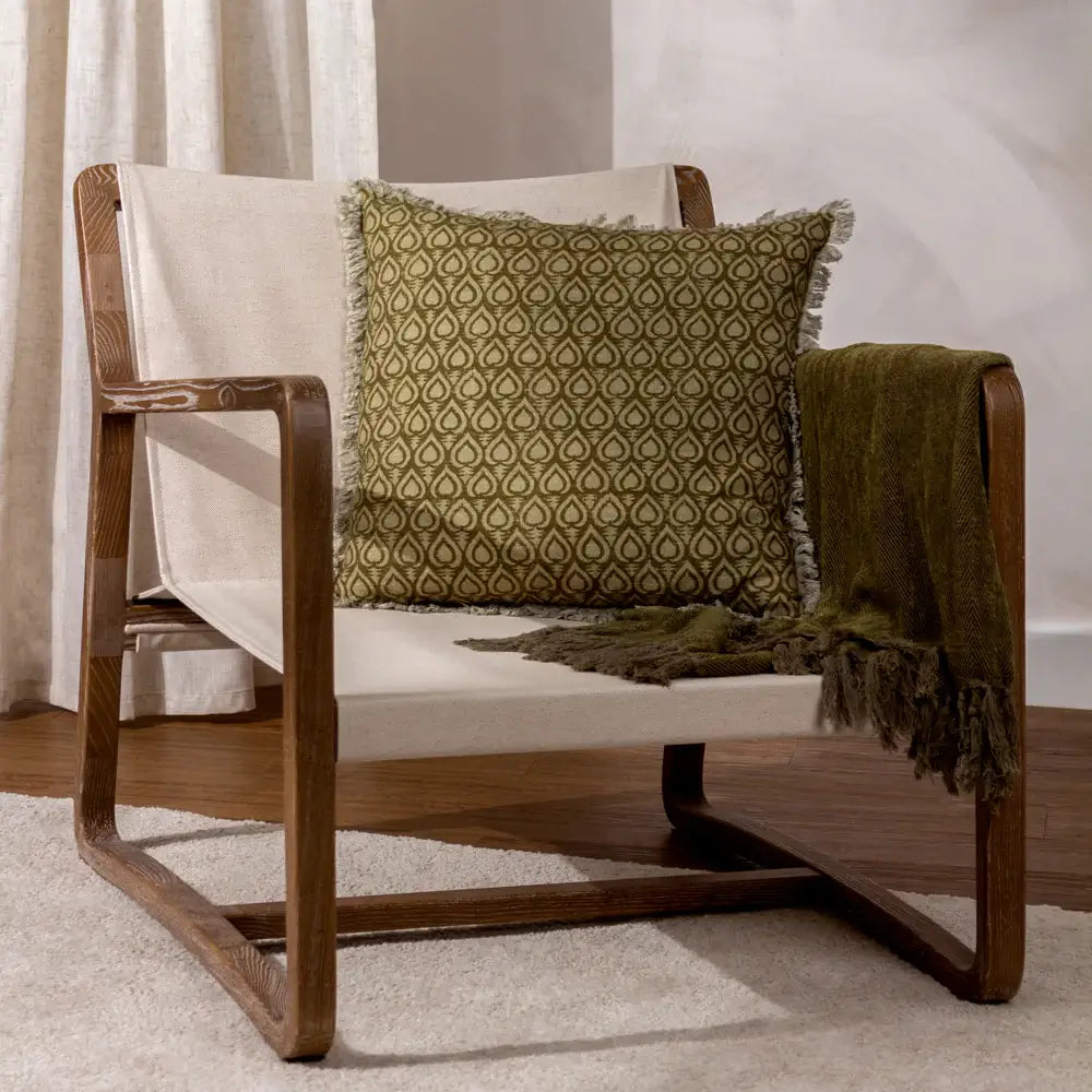 Khaki Leaf Cushion