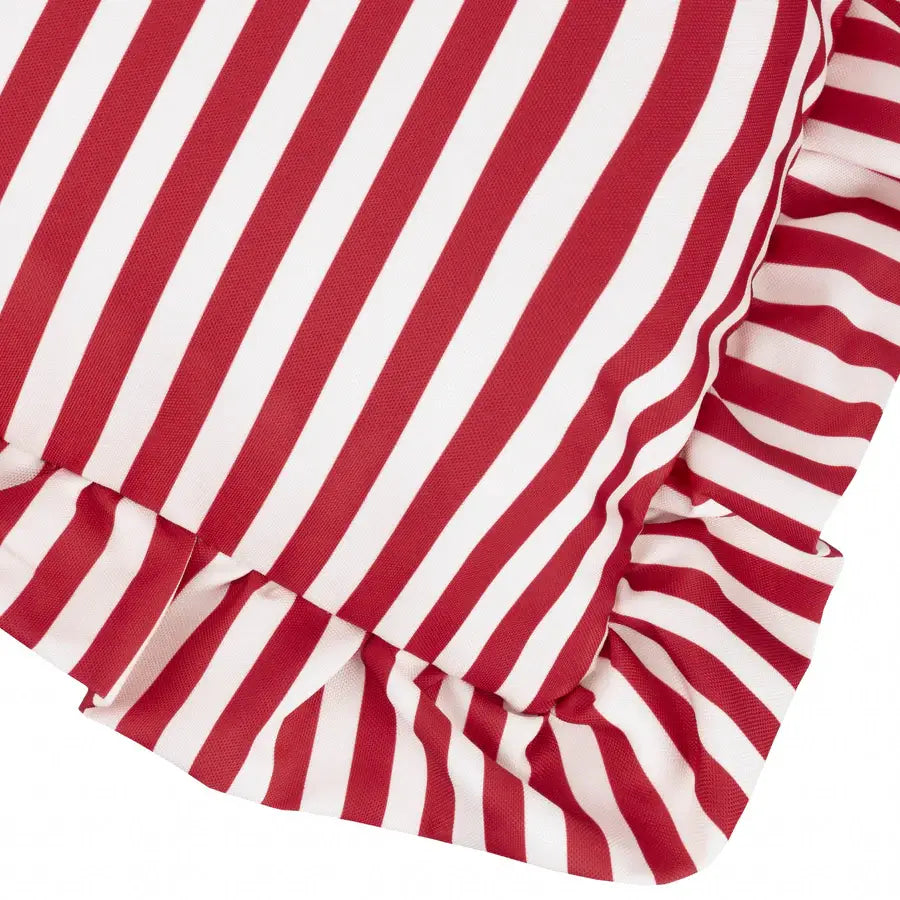 lottie-square-outdoor-cushion-in-candy-cane-red-and-white-striped-with-ruffle-edge-detail-at-albury-house-interiors
