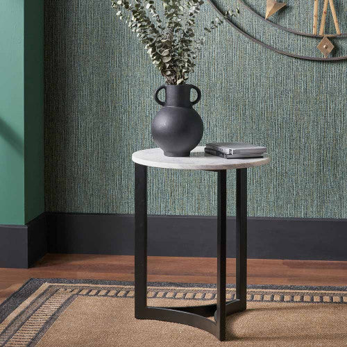Marble Curved Leg Side Table