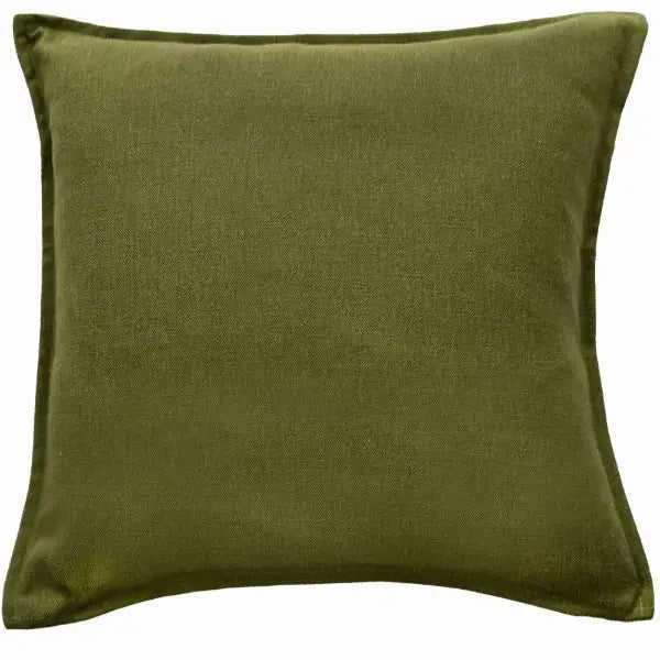 olive-green-linen-square-cushion-with-feather-cushion-pad-at-albury-house-interiors