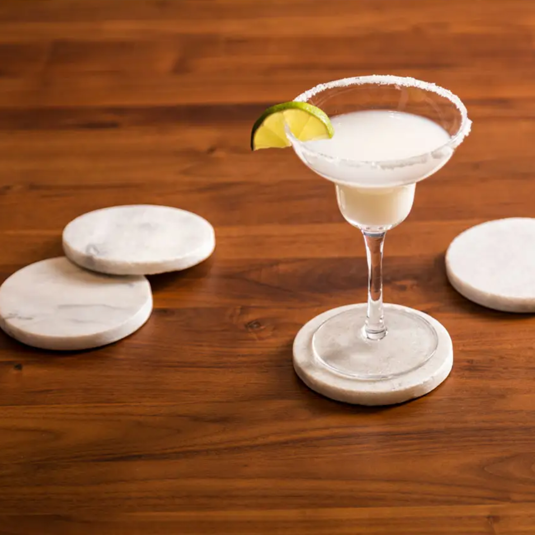 White Round Marble Coasters