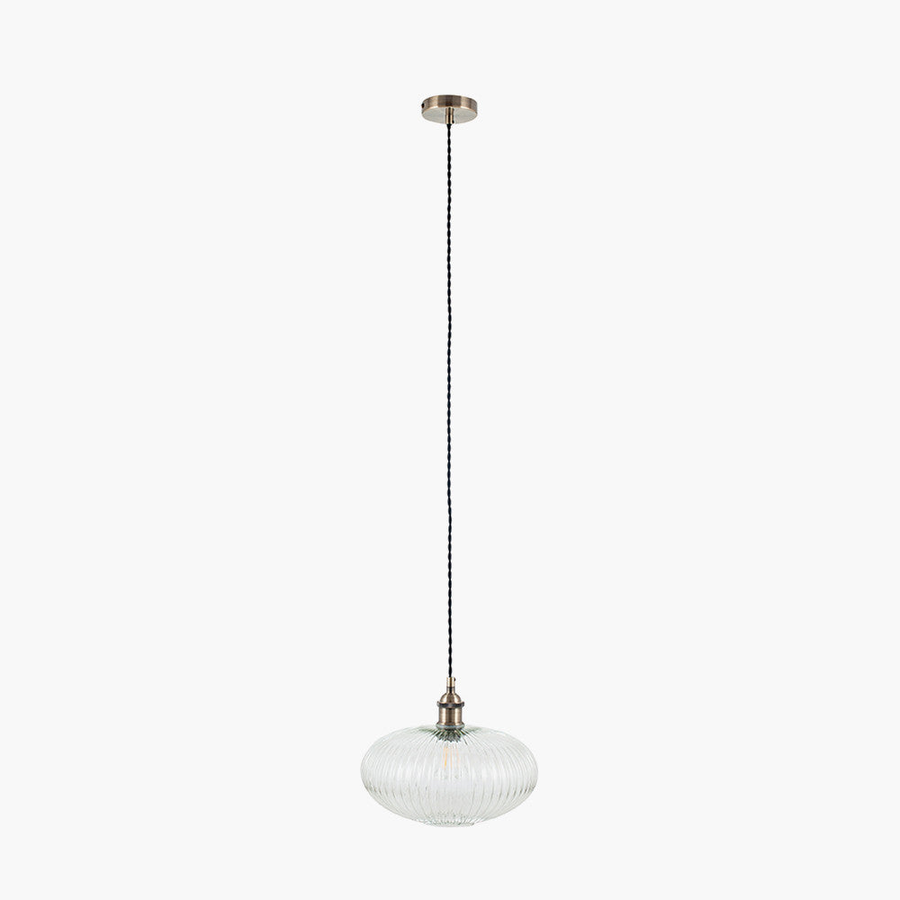 Ribbed Glass Squash Pendant
