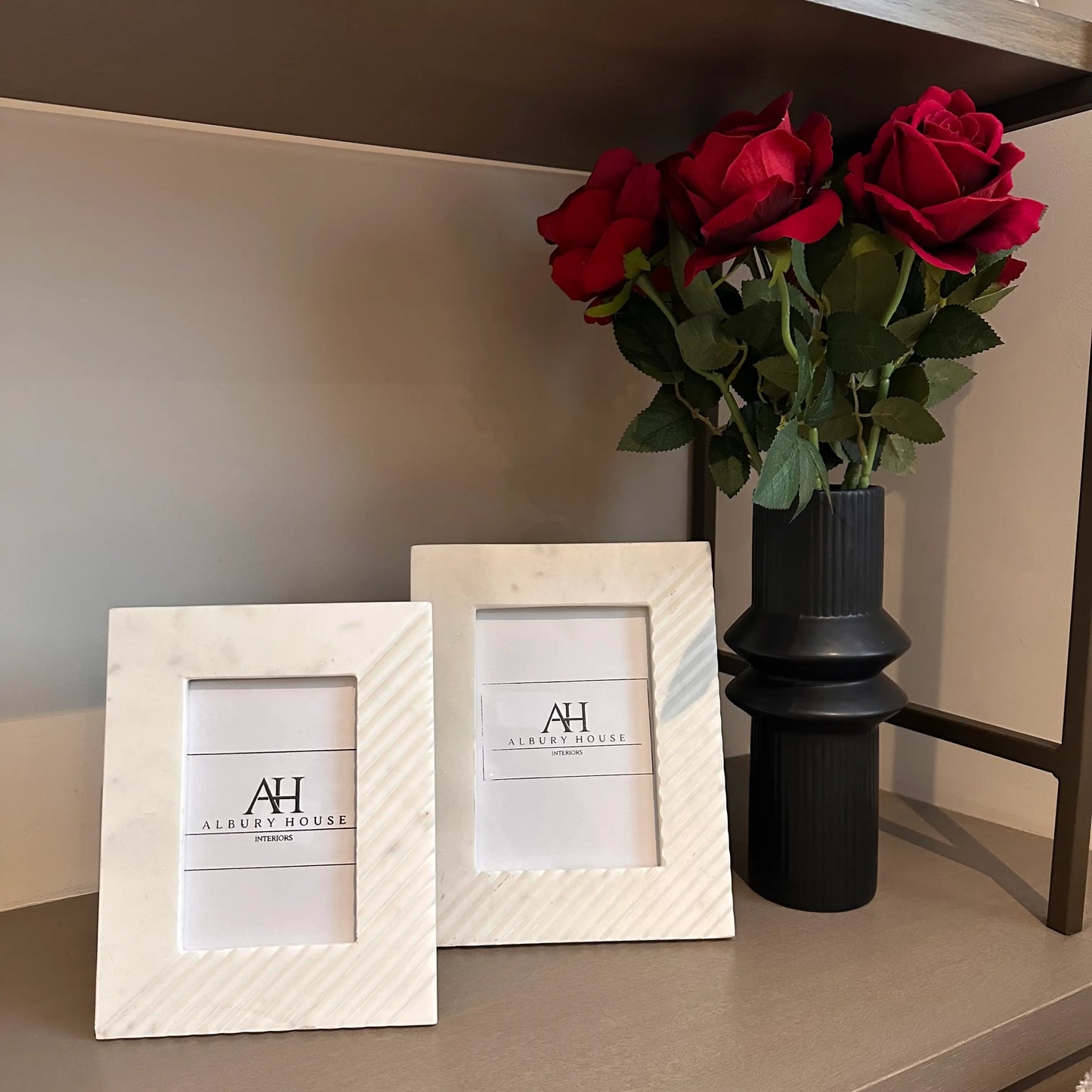 white-ribbed-marble-photo-frames-in-small-and-large-sizes-at-albury-house-interiors