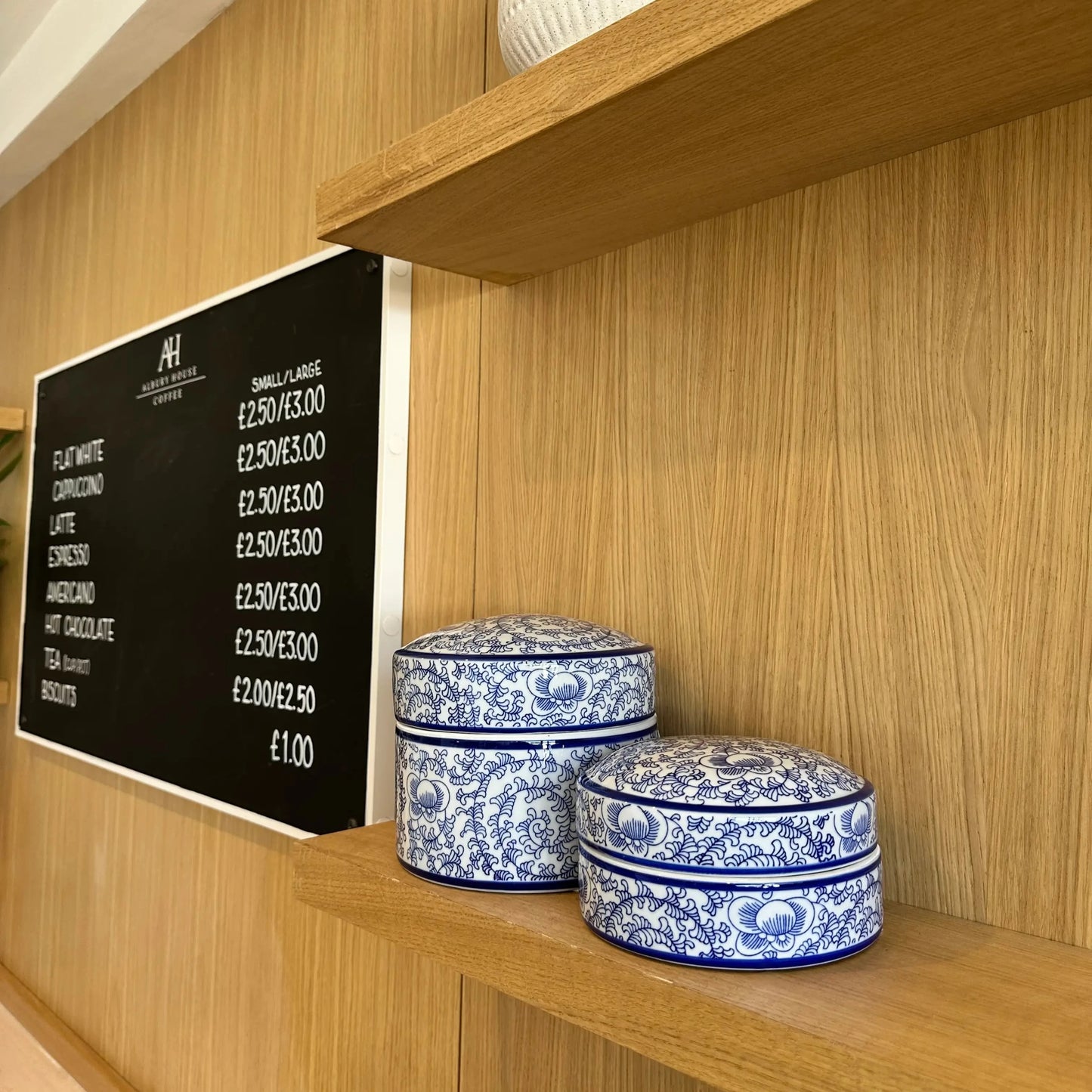 Santorini-blue-and-white-greek-inspired-ceramic-patterned-trinket-ginger-jars-with-lids-at-albury-house-interiors-and-coffee-shop