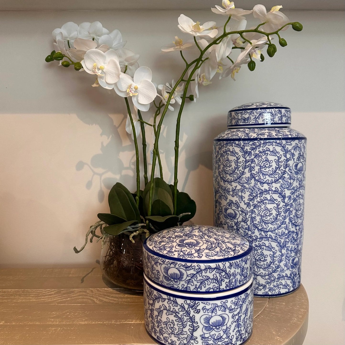 blue-and-white-ceramic-patterned-santorini-ginger-jar-with-lid-at-albury-house-interiors