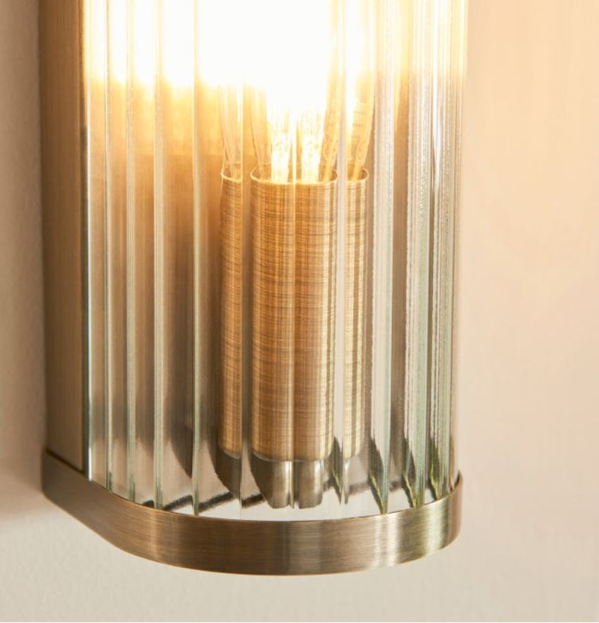 Ribbed Brass Wall Light