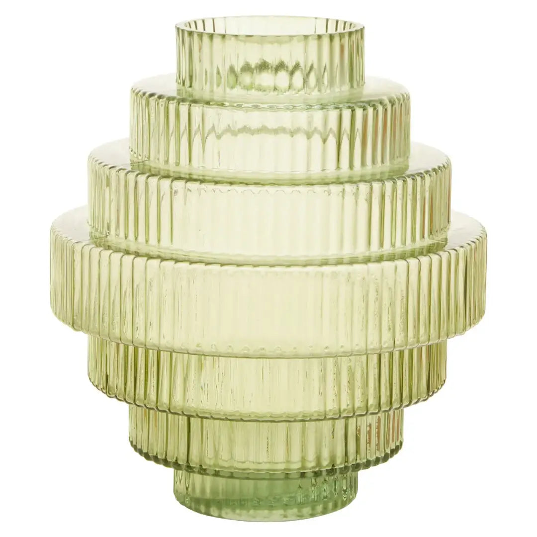 lime-green-glass-ribbed-vase-with-step-detail-at-albury-house-interiors