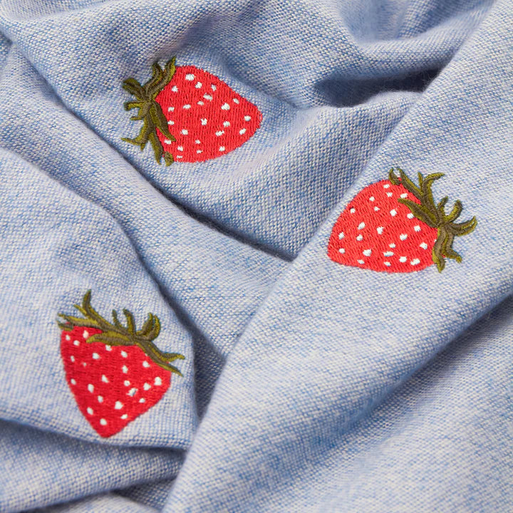 Fruity Embroidered Throw Strawberry