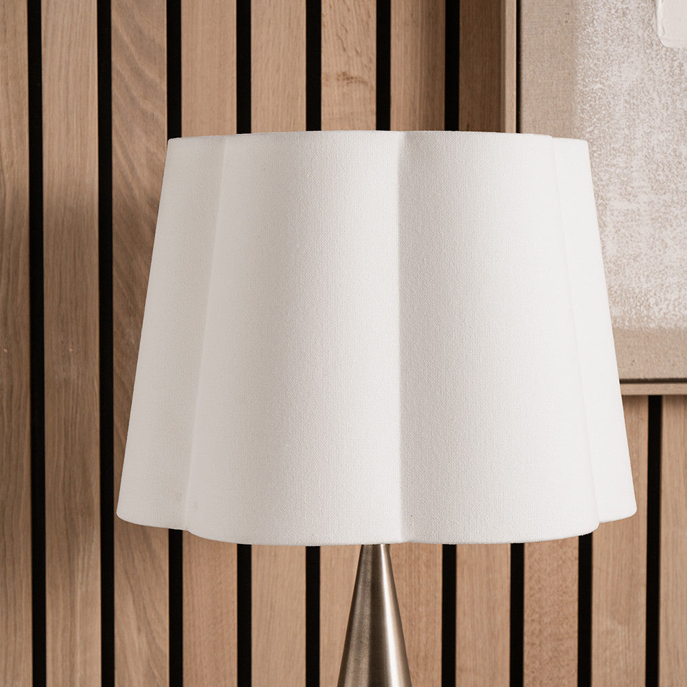 Tapered White Scallop Shade