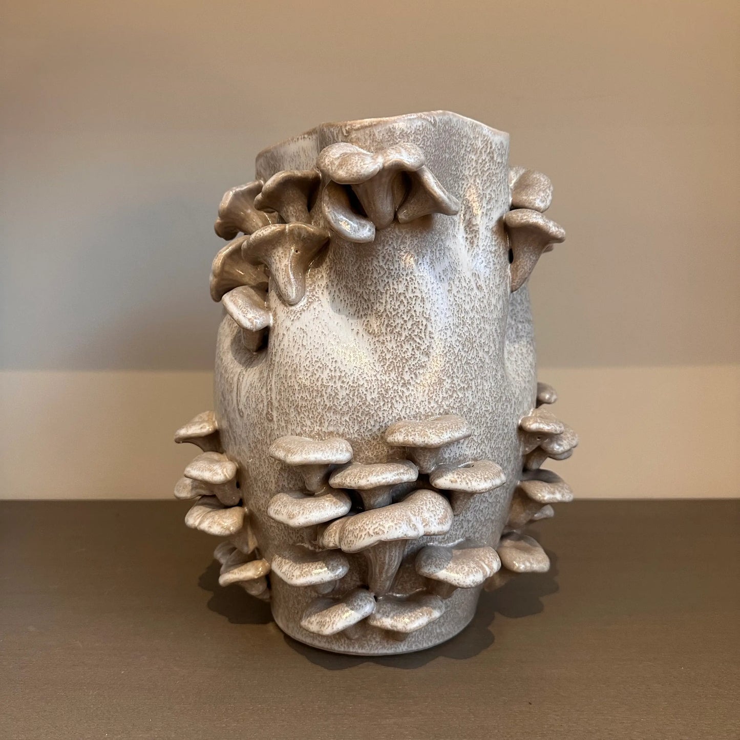 taupe-and-white-speckled-flecked-mushroom-fungi-vase-at-albury-house-interiors-homewares-giftware-shop-essex