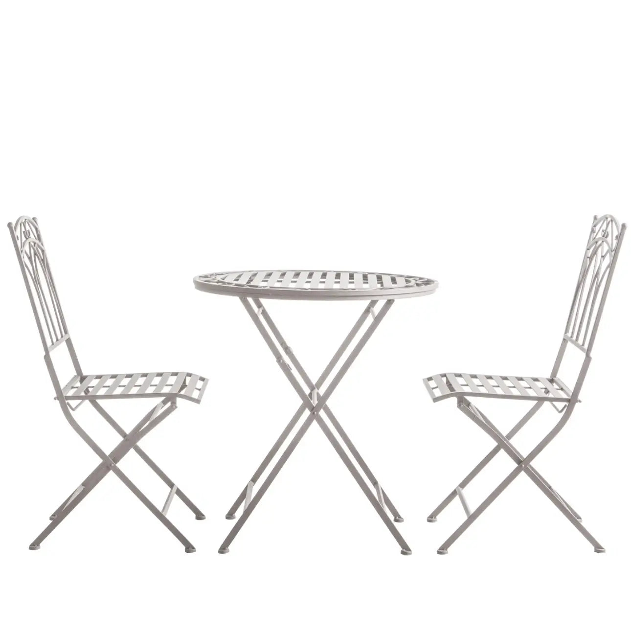 white metal outdoor table and chairs bistro set at albury house interiors