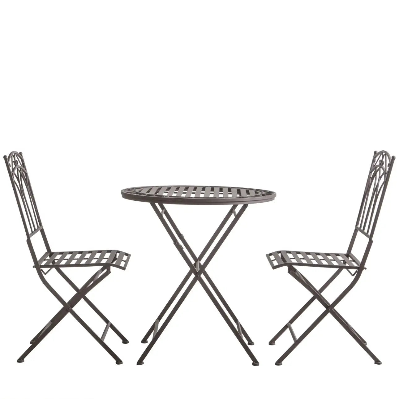 tilbury outdoor bistro set with two folding chairs and a round table at Albury house interiors