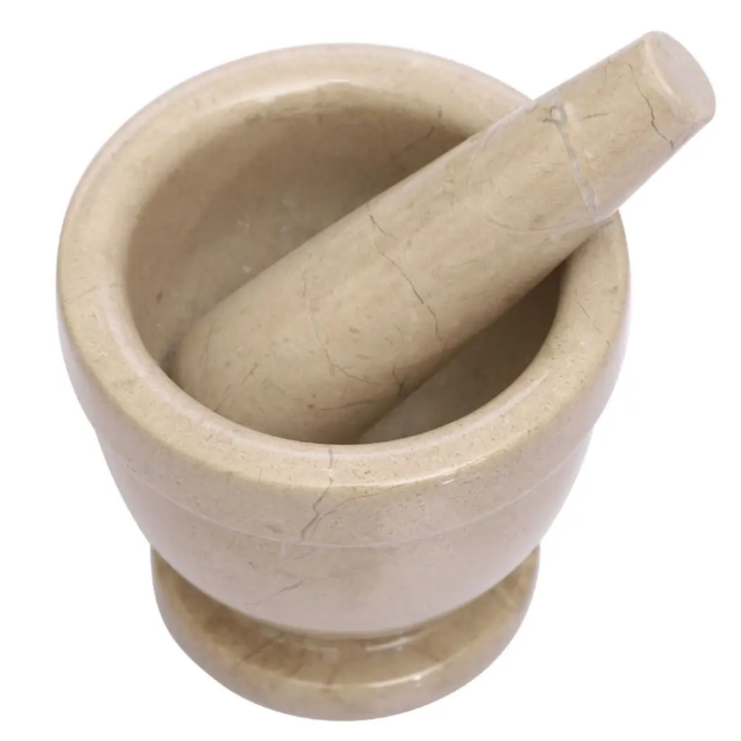 Champagne Marble Mortar & Pestle