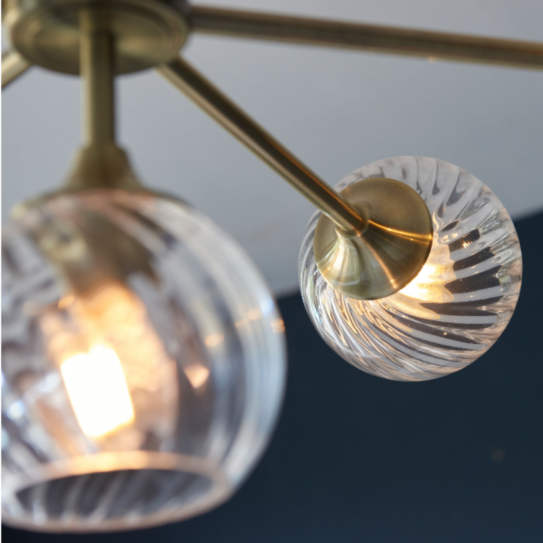 Lustria 8 Arm Pendant Brass