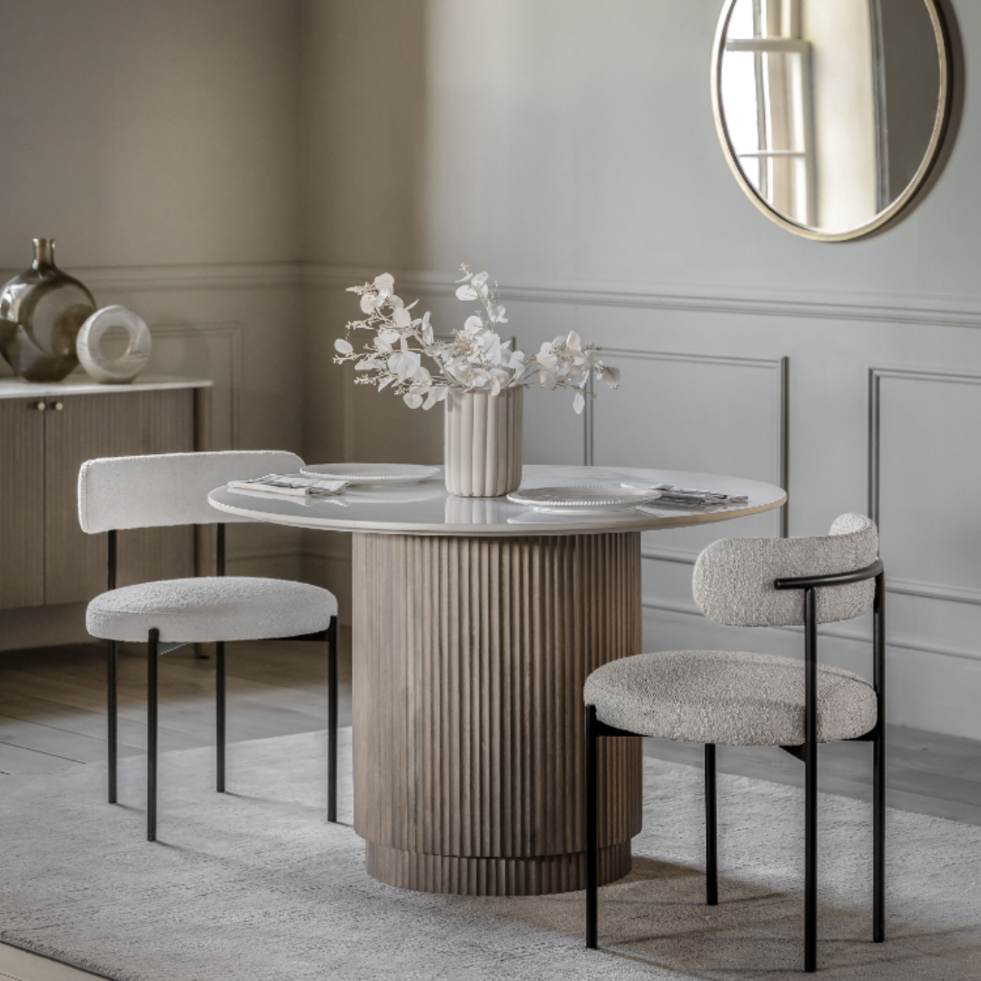 Reeded Round Dining Table