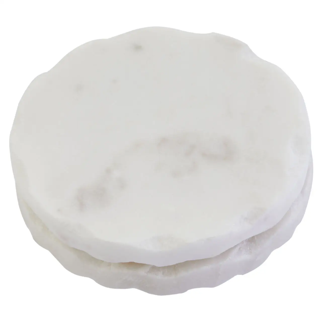 White Raw Edge Marble Coasters