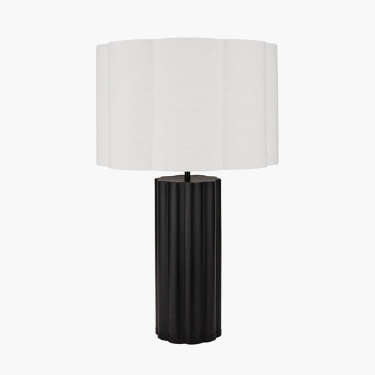 Scalloped Black Lamp With Scallop Shade