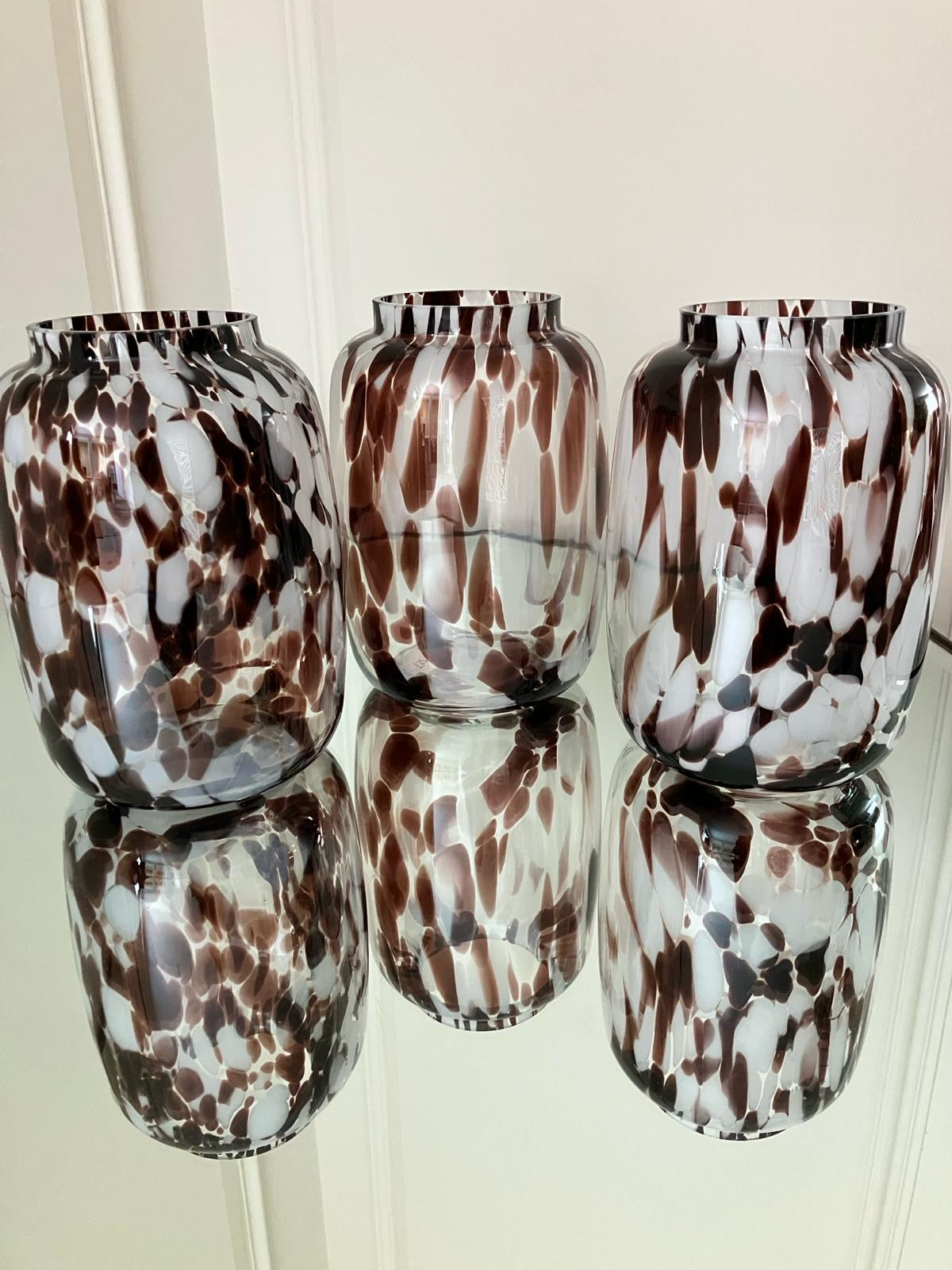 Brown Mottled Glass Vase