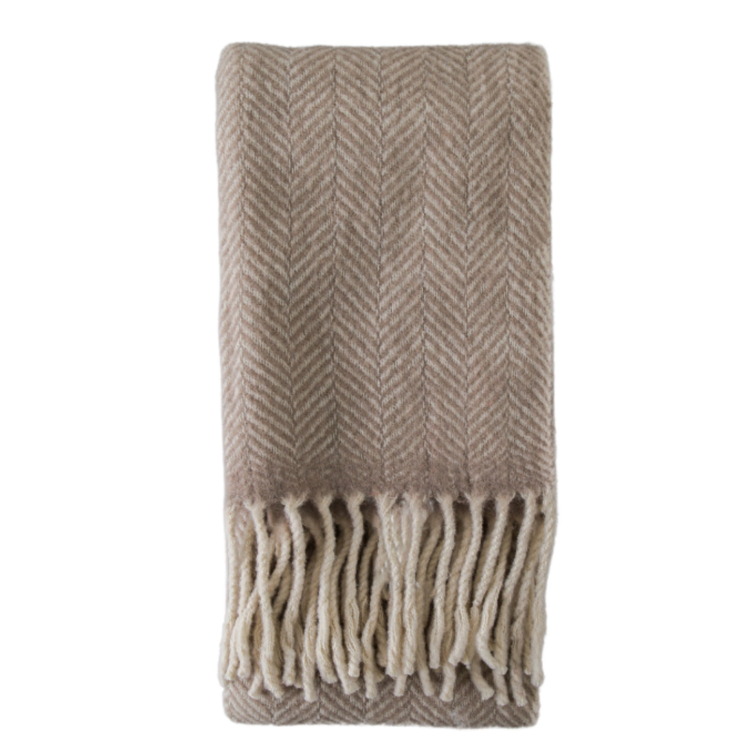 Herringbone Taupe Throw