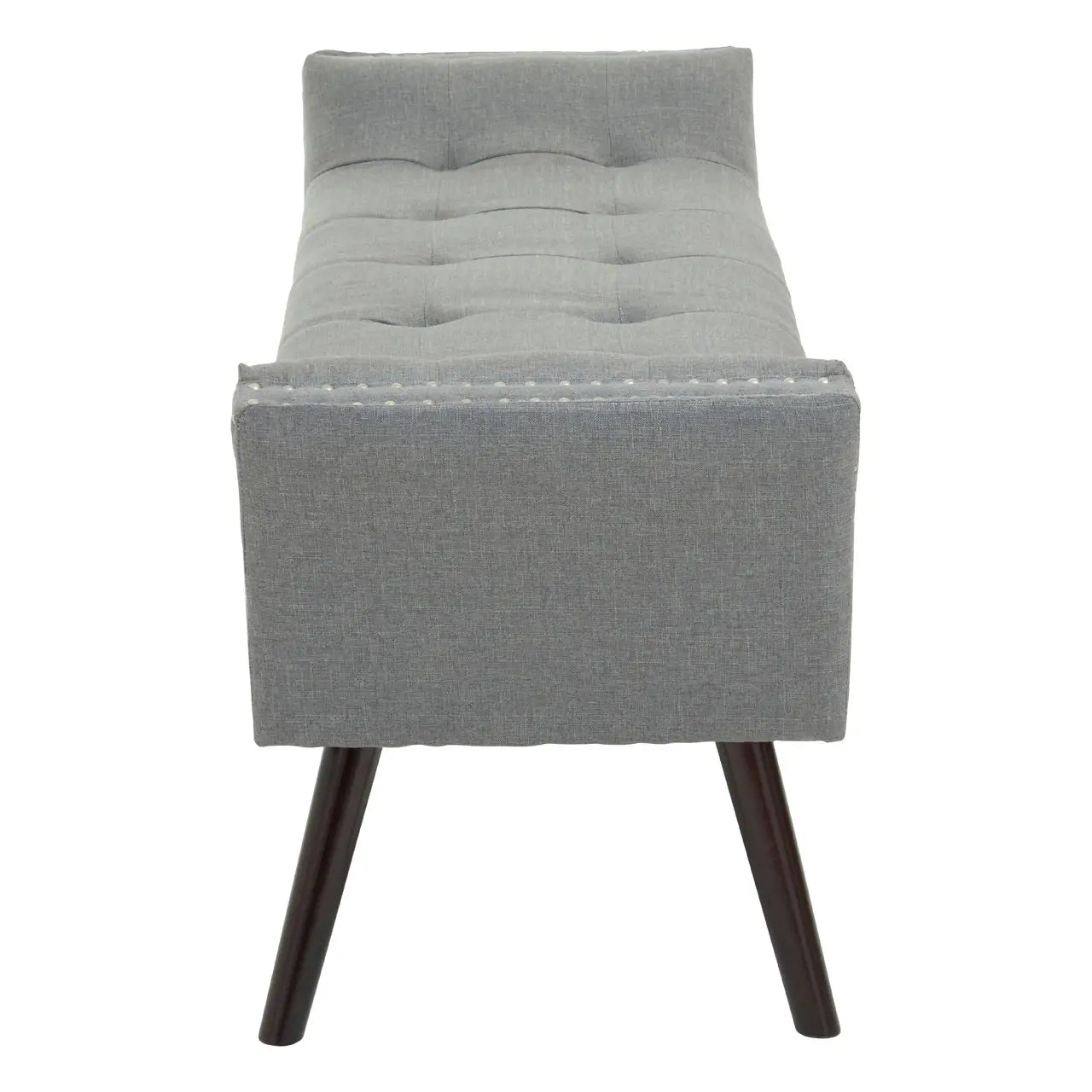 Grey Silver Studded Chaise Lounge Bench Albury House Interiors