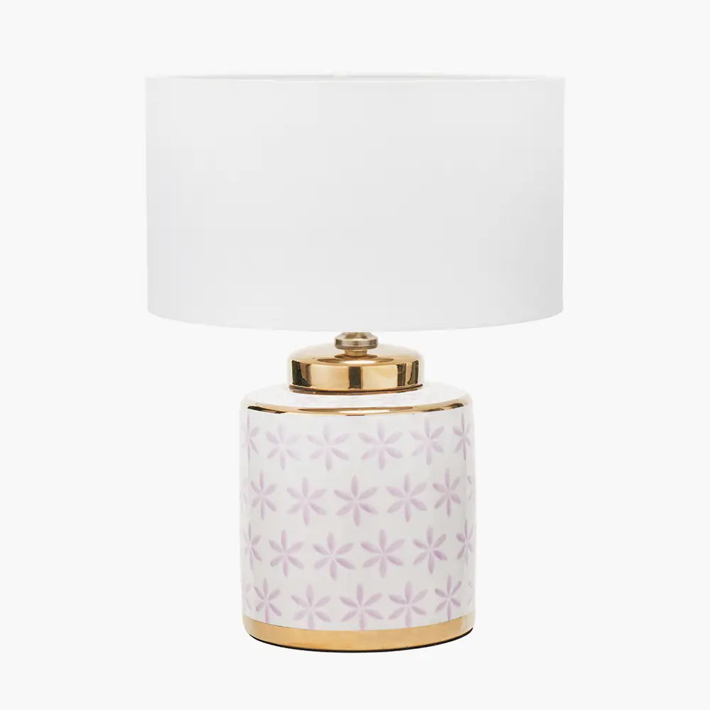 anise-pink-leaf-patterned-anise-table-lamp-base-with-gold-edges-and-white-round-shade-at-albury-house-interiors