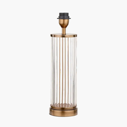 antique-brass-ribbed-clear-glass-table-lamp-base-at-albury-house-interiors