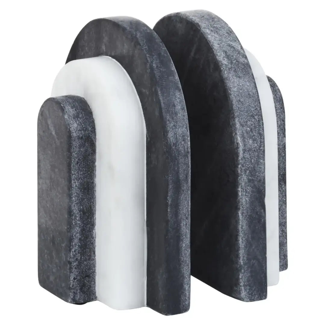 black-and-white-natural-marble-arched-bookends-at-albury-house-interiors