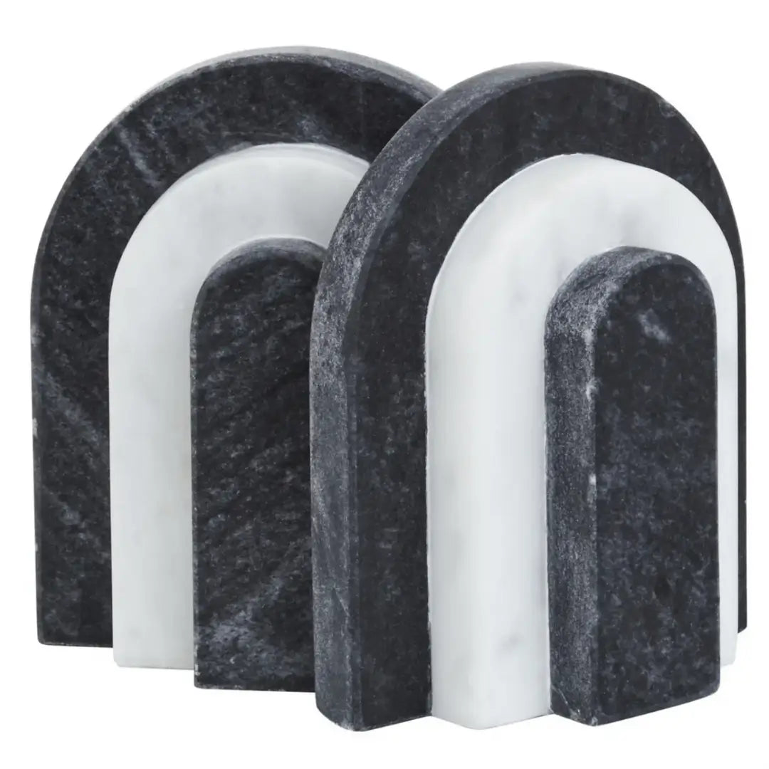 black-and-white-natural-marble-arched-bookends-at-albury-house-interiors