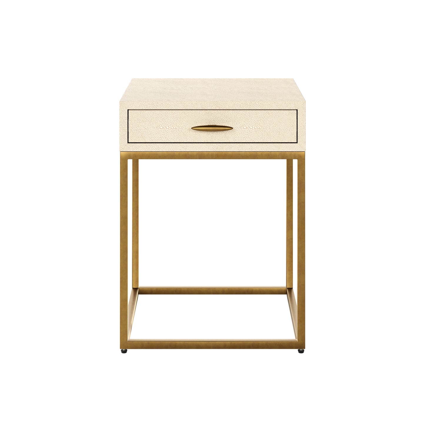 Ivory Shagreen Brass Bedside