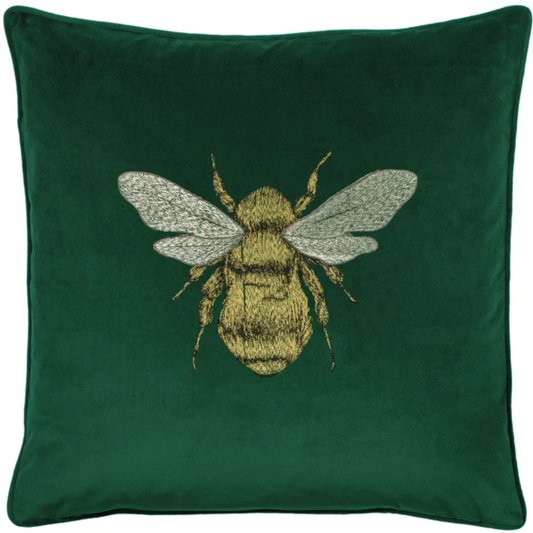 Bee Cushion - Emerald